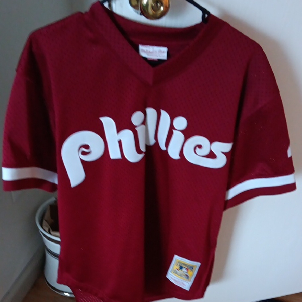 Mitchell & Ness Phillies Mens Maroon Jersey